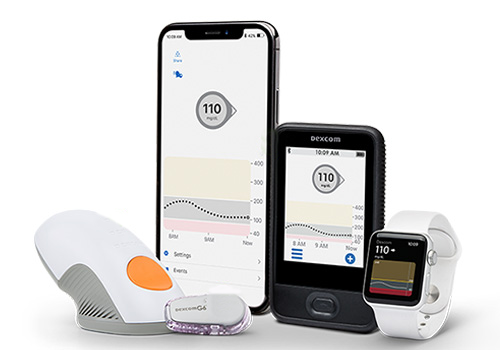 Commercially available subcutaneous CGM devices: (A) Dexcom G6